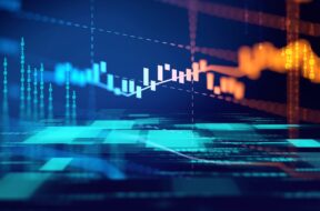 technical financial graph on technology abstract background